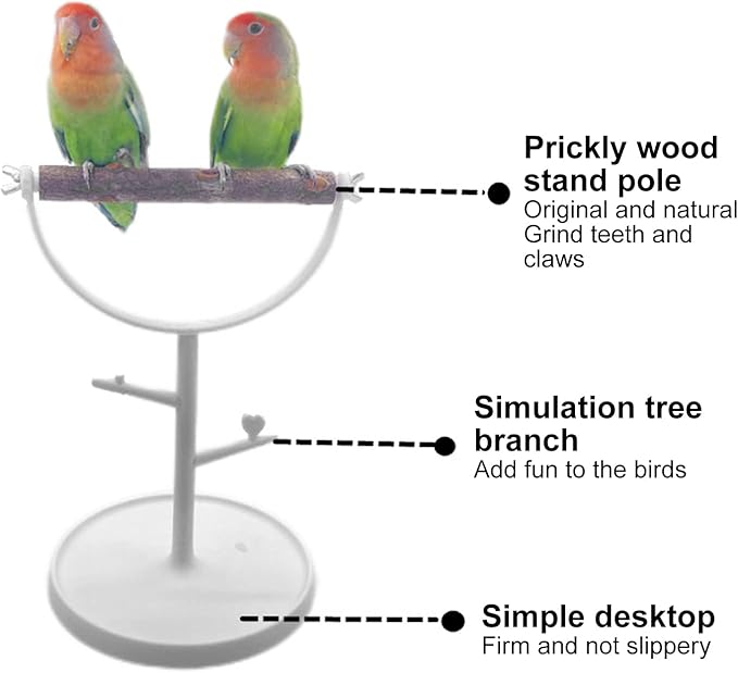Bird Table Stand Bird Perch Bird Perch Parakeet Training Stand Play Stand Tree Claw Sharpening Bird Athletic Toy Rest Playground Wood Birdcage Accessories
