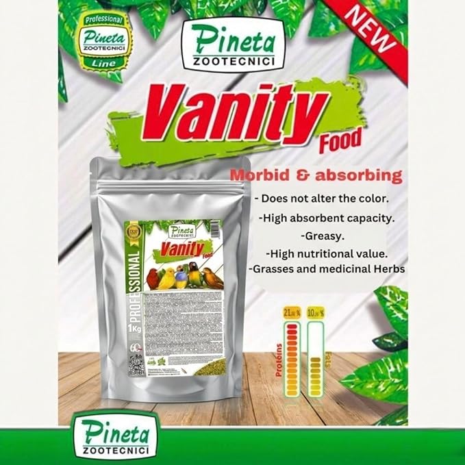 PINETA Vanity Bird Food 1Kg – Canary Food complete Bird Supplement Nutrition Diet with Protein and Healthy Fats, Semi Morbid Paste for Pigeons, Parrots and Poultry, for Breeding and Molting Periods