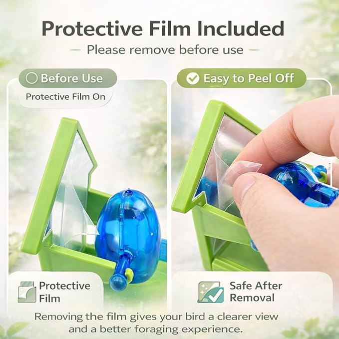 Small Pet Intelligence Growth Rotating Foraging Toy with Mirror for Birds,Budgies,Parakeets, Rats & Hamsters Chew-Proof Cage Feeder Slow Release & Self-Discovery Fun(1pc Random Color)