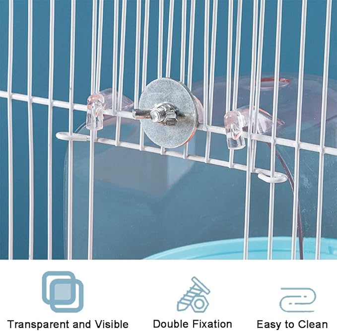 Bird Bath Tub, Hanging Bathtub Bird Cage Supplies with Hooks, Caged Bird Bath Bird Cage Parrot Supplies Bathing Tub, for Small Brids Lovebirds Canary Finches
