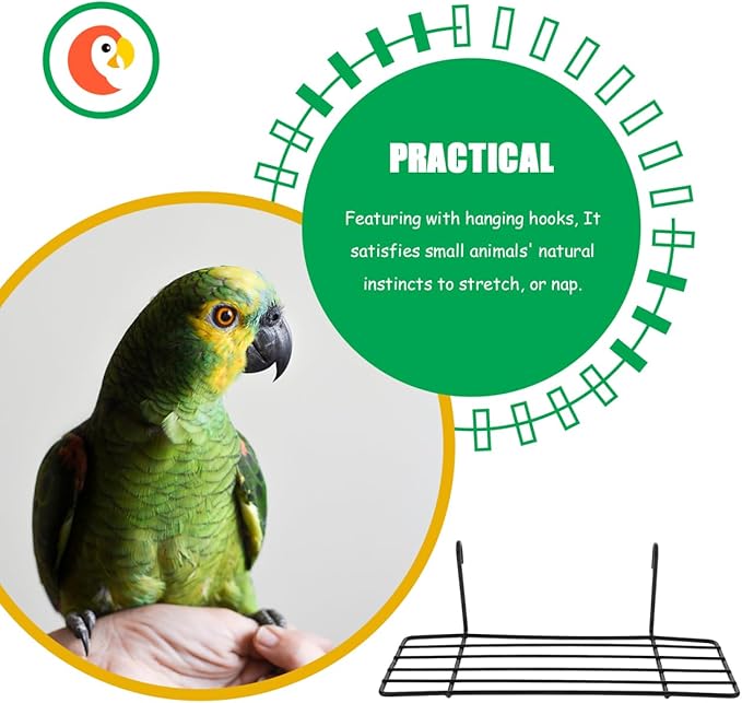 Balacoo 3 Pcs Bird Cage Stand: Metal Bird Wire Platform - Parrot Grid Perch for Cage - Portable Small Animals Training Stand for Budgie, Parakeet, Cockatiel, Hamster