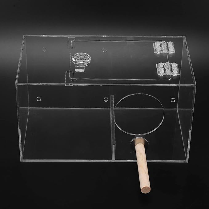 Breeding Nest for Birds, Acrylic Bird Breeding Box Transparent Parrot Nesting Box with Standing Pole and Padding