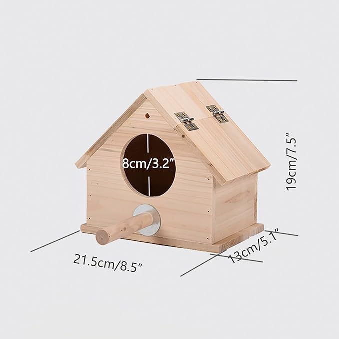 OMEM Wooden Parrot Breeding Box Birds Nests Parrot House Wooden Breeding Box Birdcages Stand Accessories