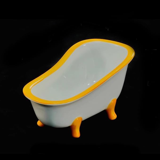 GuineaLoft™ Small Pet Bathtub – Generously-Sized Ceramic Bathtub for Birds' Water Baths or Hamsters' Sand Baths, Also Works as a Food Bowl – Visit the GuineaLoft Store for More