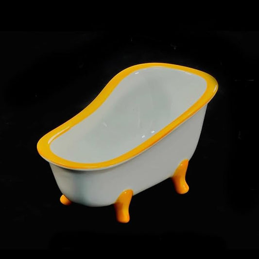 GuineaLoft™ Small Pet Bathtub – Generously-Sized Ceramic Bathtub for Birds' Water Baths or Hamsters' Sand Baths, Also Works as a Food Bowl – Visit the GuineaLoft Store for More