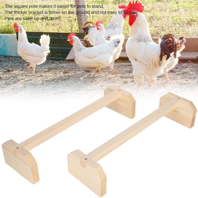 TOPINCN 2Pcs Chicken Perch Bird Wood Stand Wooden Chicken Perch Chicken Stand for Large Bird Chicken Parrot