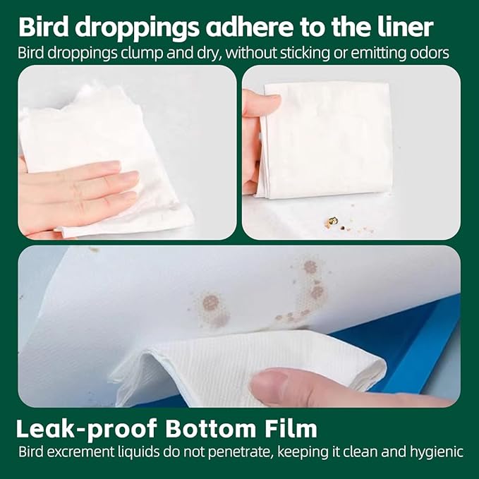 MANON ROSA Bird Cage Liner Papers,100pcs Disposable Non-Woven Parrort Cage Liner, Precut Absorbent Leakproof Bird Carrier Cleaning Birdcage Accessories (Round (15.4''D))