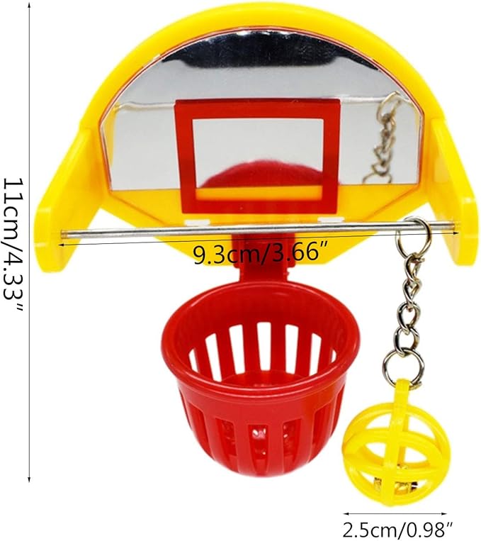 Funny Parrot Birds Basketball Hoop Props Parakeet Chew Toy, 9.3*11