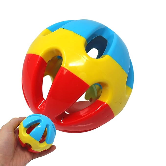 Bonka Bird Toys 2373 Soccer Rattle Ball 3.50" Diameter Large Parrot Rattle Foot Talon Cage Toy, Cockatoo, Macaw, Eclectus, and Similar