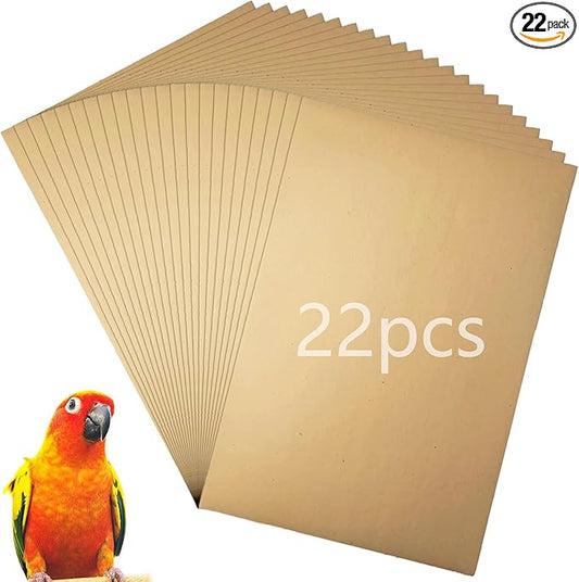 Hamiledyi 22 PCS Bird Gravel Paper Special Sea Sand Liner for Page Parrot Cage Gravel Paper Mat 17x11 Inches Disposable Cushion Pads for Bird Parakeet Budgie