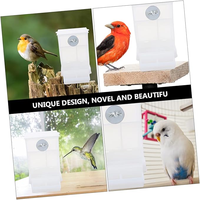 STOBOK 3pcs Automatic Bird Feeder Acrylic Parrot Food Box No- Bird Feeder Food Container Cage Accessories for Budgerigar Canary