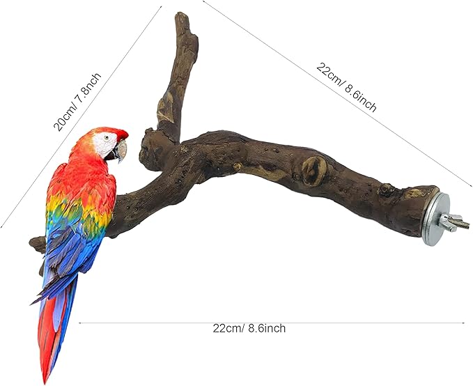 2 PCS Natural Grape Stick Fork Bird Perch Bird Standing Stick Chewing Bird Toys Natural Grapevine Bird Cage Perch for Parrot Cages Toy for Cockatiels, Parakeets, Finches