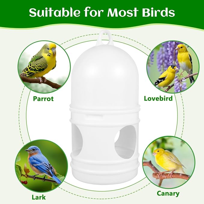 balacoo Pigeon Water Dispenser 9.44 Inch Plastic Birds Water Feeder Cup Odorless Stable Easy to Clean Outdoor and Cage Bird Waterer for Doves Parrots