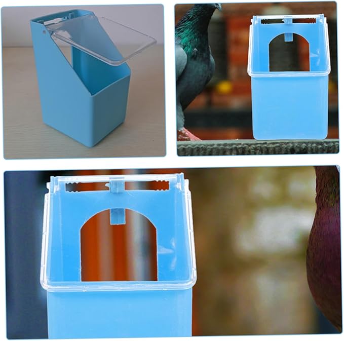 Milisten 4-Pack Hanging Pigeon Feeders Plastic Bird Food Dispenser for Pigeon Cage and Quail Feeder Easy to Install and Clean 5.51X3.54X3.14 Inch