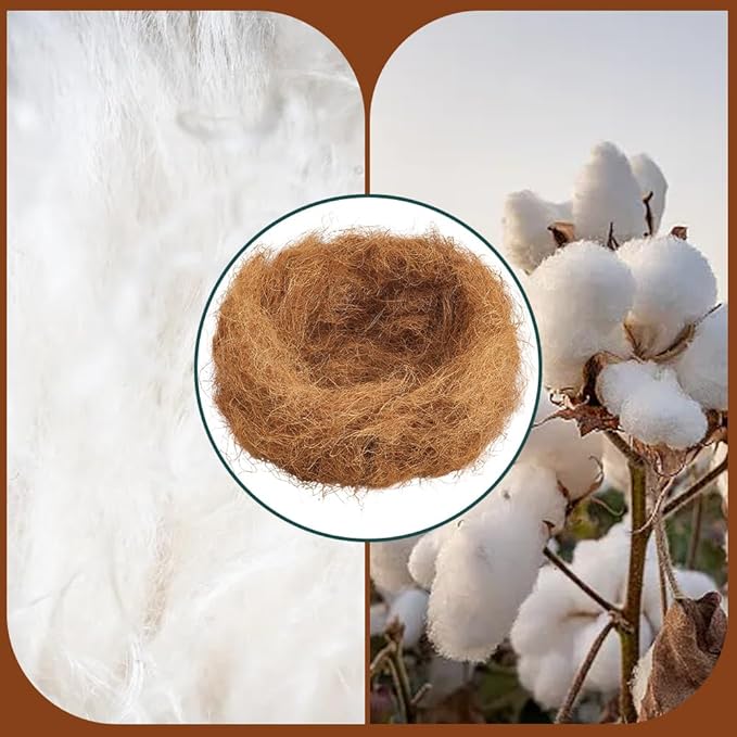 CREATCABIN Coconut Fiber for Bird Nests Bird Nesting Material Canary Nesting Material Coconut Bird Nest Finch Loose Bedding Substrate for Cage Gardens Tree Trunks Budgie Hummingbird 100g(3.5oz)