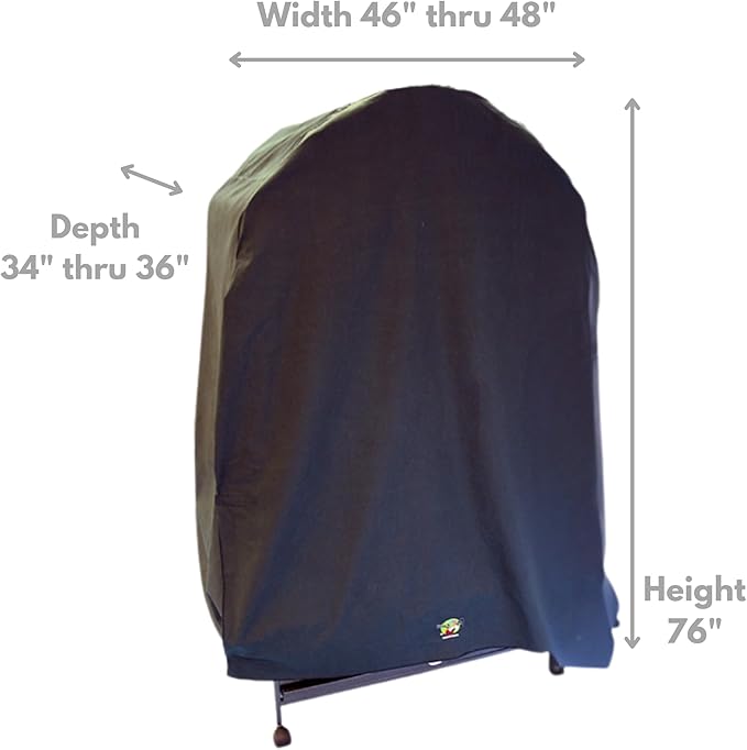 CozzzyCovers Model 4836 DT Universal Cage Cover 76" L Poly-Cotton Black for Dome Top Bird Cages 46"–48" W x 34"–36" D for Oversized Birds Sleep and Light Reduction