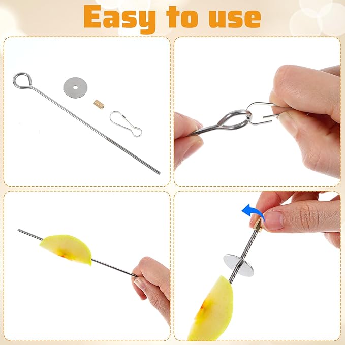 Nogeqi 2PCS Bird Cage Food Holder with Hook, Stainless Steel Bird Feeder for Cage, Parrot Fruit Skewers, Bird Foraging Toys for Macaw Parakeet Parrot Budgie (2 Sizes)