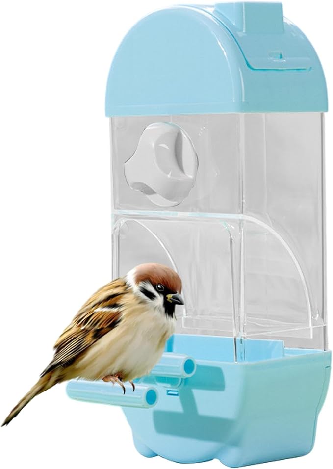 Automatic Bird Feeder - Parrot Automatic Feeder | Parrot Water Dispenser | Clear Bird Feeder Smart House Shaped Parakeet Feeder | Large Capacity Anti Spill Food Container Drinker Cage for Cockatiel