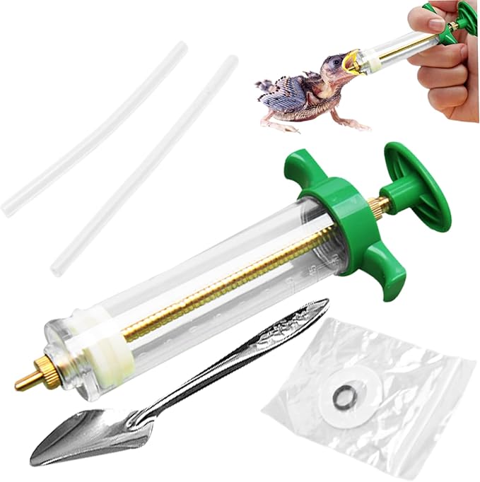 Baby Bird Feeding Kit with Syringe & Spoons, 6PCS Hand Feeding Device for Sick Parrots & Birds