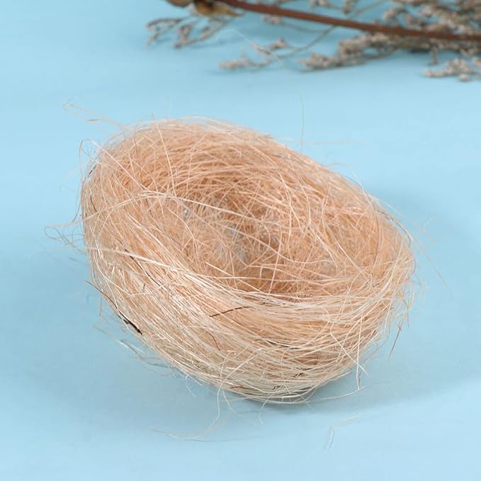 Hemoton 20Pcs Artificial Bird Nest, Rattan Birds Nest Crafts, Easter Bird Nest Decorating Kit for Crafts, Easter, Party, Wedding, Patio (Flaxen)
