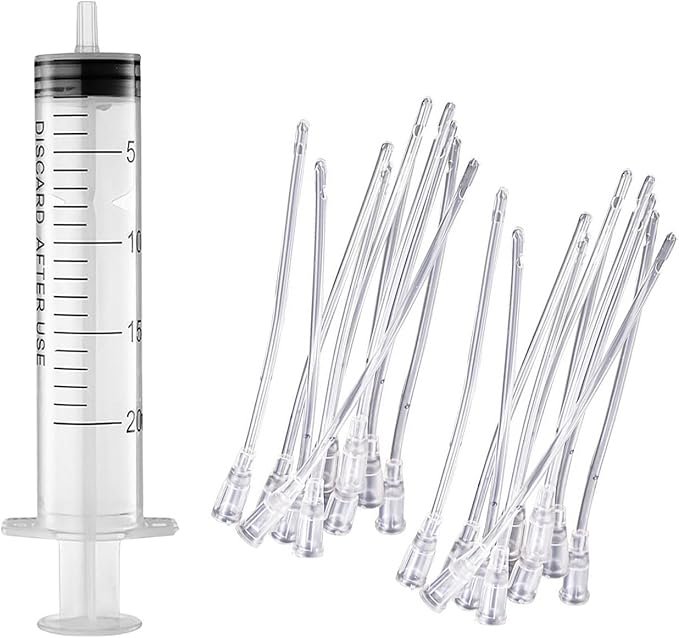 Baby Bird Feeding Syringe Set, Pet Parrot Milk Feeding Syringe with Tubes, Parrot Feeding Tubes Measuring Tools for Feeding Pets Scientific Industrial Labs… (20ml)