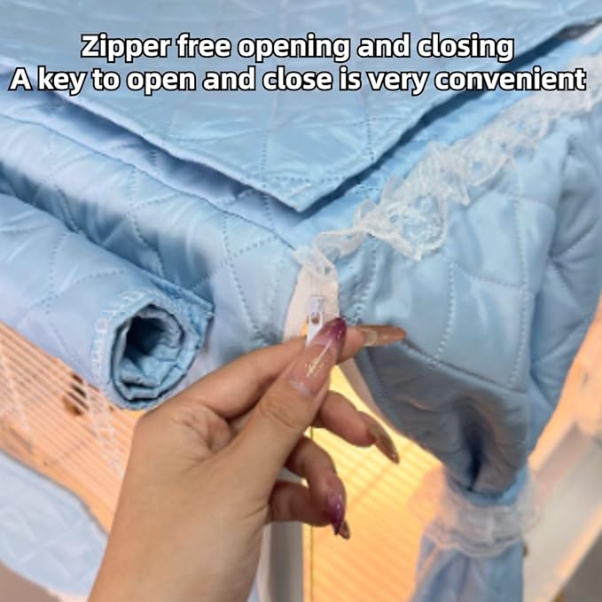 Bird Cage Cover Good Night Blackout Warm Lightweight Small Animal Cages Cover Pet Removable Durable Protector (Pink,S)