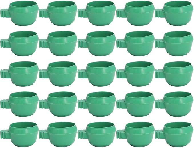 25Pcs Bird Parrot Feeding Cups, Mini Bird Parrots Food Water Plastic Bowl Small Feeding Holder for Small Animal Birds Parrots(S)