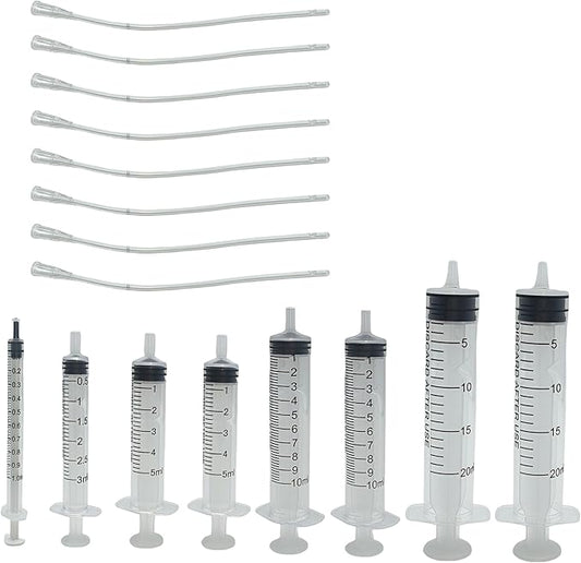 8Pcs Pet Bird Parrot Milk Syringe Set, Hand Feeding Syringe with Soft Tubes (1ml+3ml+5ml+10ml+20ml)