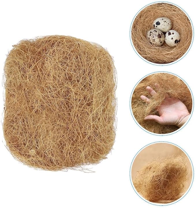 Coconut Fiber Bird Nesting Pad 7.08X4.72X1.96In Soft Breathable Palm Fiber Bedding for Parakeets Finches Small Pets Scratch Resistant Bird Cage Nest Material