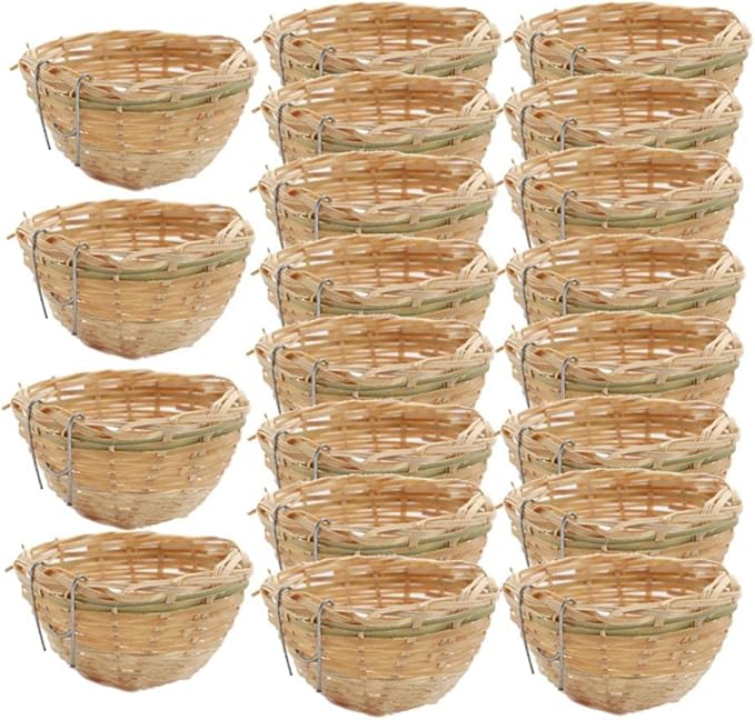 20x Round Canary Nest Handcrafted Parrot Birds Hatching Breeding Nest with Hook