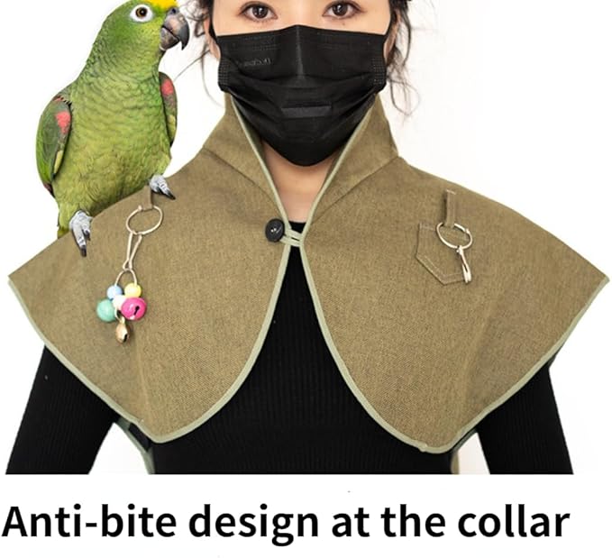Pet Bird Upgraded Waterproof Shoulder, Neck Poop Protector and Protective Anti-Scratch Arm Guard Set, Anti-Bite Shoulder Pad Diaper Shawl for Parrot Macaw African Budgies Parakeet Agapornis Fischeri