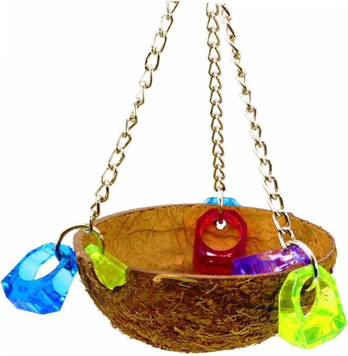 BESPORTBLE Parrot Hanging Nest Coconut Shell Bird Nest Creative for Birds Random Color