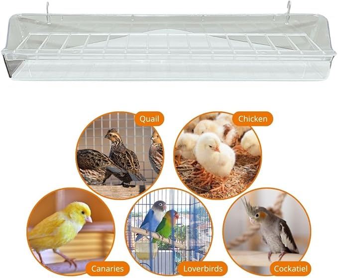 2GR Bird Feeders with 14 Slot Removable Grill 2 Pack - Hanging Chick Feeder and Waterer with No Mess for Canaries, Lovebirds, Cockatiels, Ideal for All Small Birds