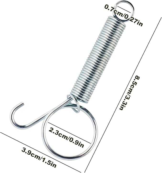 20PCS Spring Latch Hook for Cage Spring Cage Latch Metal Finger Spring Door Hook for Fixing Rabbit Birds Dog Cat Parrot Small Animal (3.34Inch)