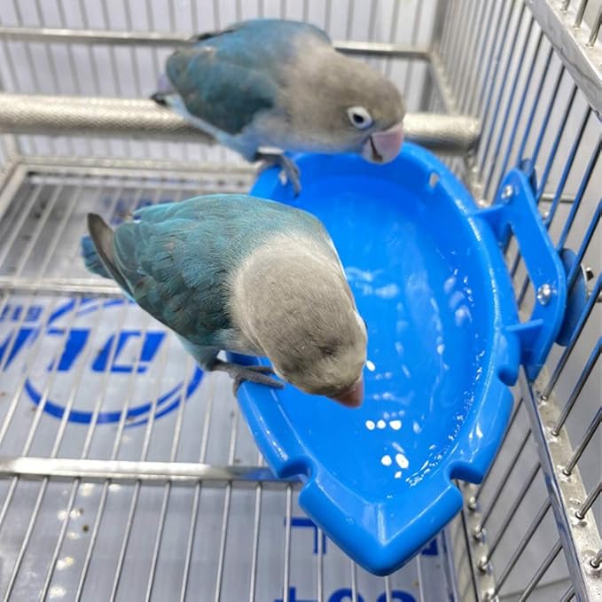 Upgraded Hanging Bird Bath Bird Bathtub Cube Bath Shower Box Bowl Hanging Cage Tool for Little Bird