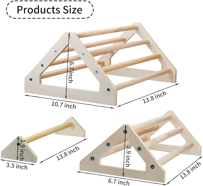 3 Pack Chick Perch Chick Toys Chick Wooden Roosting Bar Chick Jungle Gym Perch Stand for Chicken Brooder, Coop Baby Chicks