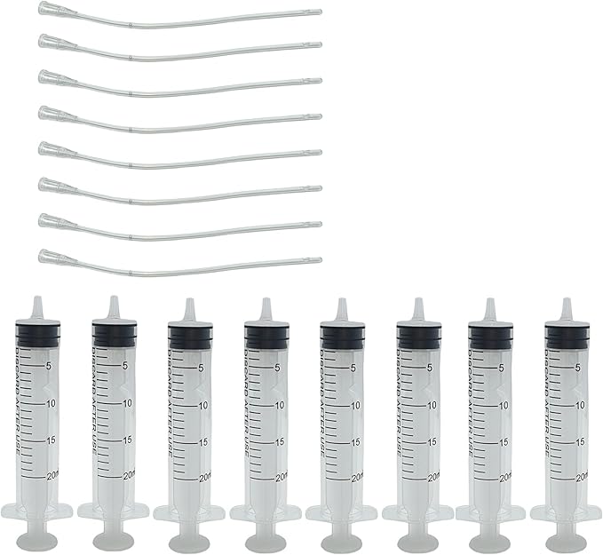 8Pcs Pet Bird Parrot Milk Syringe Set, Bird Hand Syringe with Soft Tubes for Feeding Pets 20ml