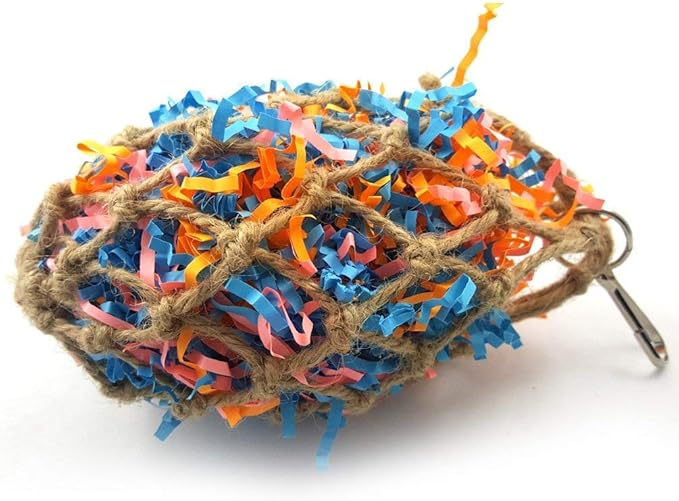 Litewoo Bird Foraging Shredding Nest Chew Hanging Toy for African Grey Cockatoos Conure Parakeet Quaker Cockatiel Cage Accessories