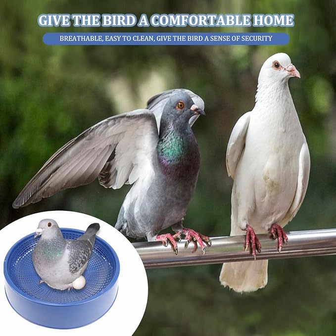 5 Pcs Plastic Pigeon Nest Bird Nest Bowls Pigeon Nest Bowl Breeding Hatching Nest for Pigeons Quails Breeding Hatching (Blue)…