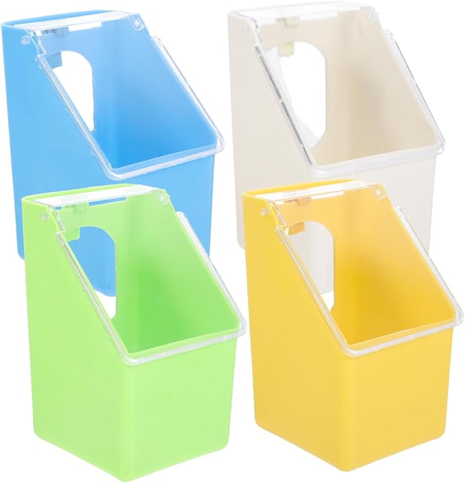 4pcs Multifunctional Hanging Pigeon Feeder Box Easy to Install Bird Cage Water Container for Pigeons Capacity Design for Convenient Feeding for Pet Shops and Bird Owners