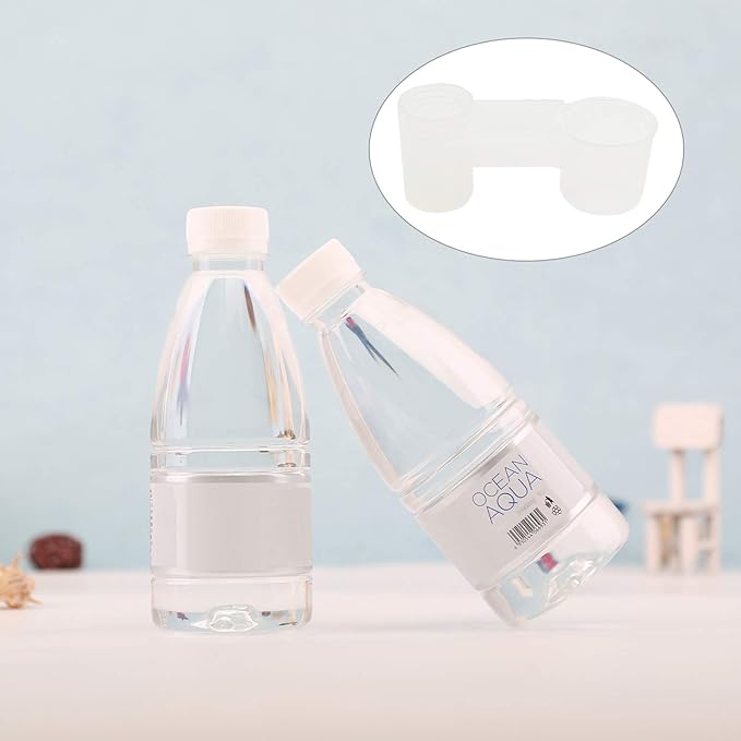 AUEAR, Set of 12 Bird Drinker Feeder Cup Soda Pop Water Bottle Plastic for Pigeons Parrot Chicken Supplies (Clear)