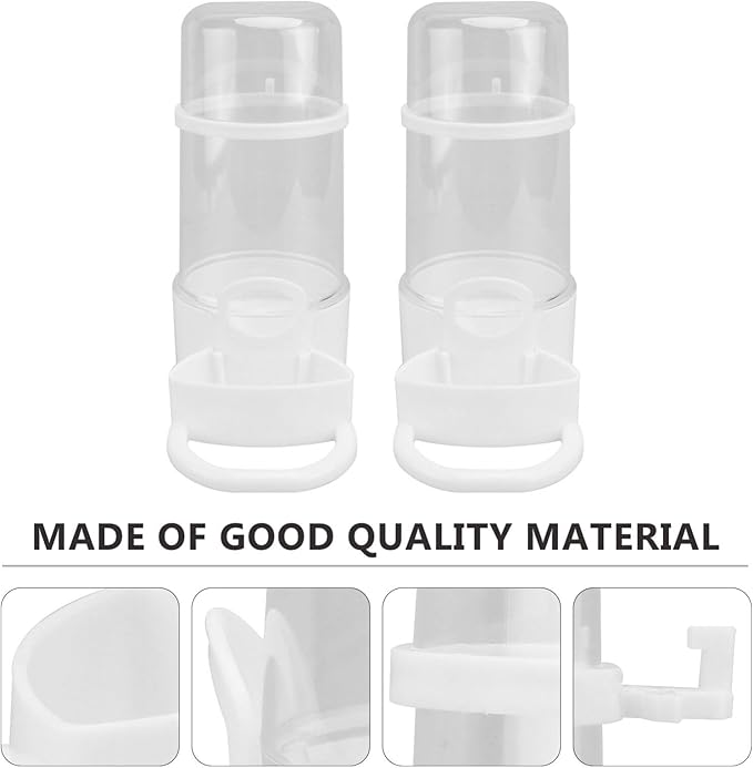 POPETPOP Bird Water Feeder, 2pcs Plastic Automatic Dispenser for Multiple Birds, Parakeet, Budgie, Cockatiel, Lovebirds, Canary, Finch