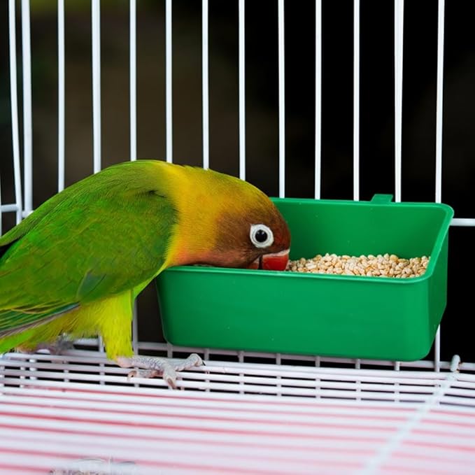 14 Pcs Bird Plastic Feeder, Seed Food Feeding Cup for Poultry Pigeon Parrot Parakeet Budgie Cage