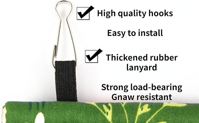 Parrot Warm House Bird Nest Winter Hanging Hammock Birds Sleeping Bed Parrot Hideway Bed Washable for Parrot Parakeet Cockatiels Budgies Lovebird (Large,Green)