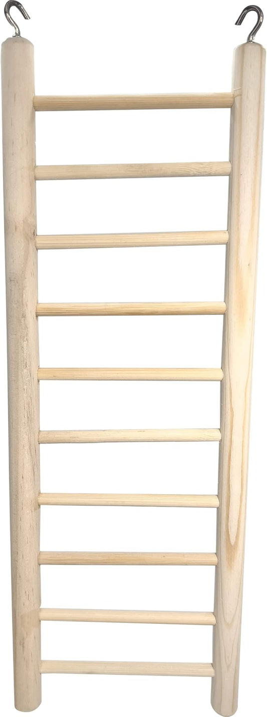 4000 12 Inch Natural Pine Hook Ladder - Straightforward Hanging Wood Ladder, Made from Natural Unfinished Pine Wood, Easy to Grab Round Parts, Great Exercise for pet Birds Budgie Finch Lovebird