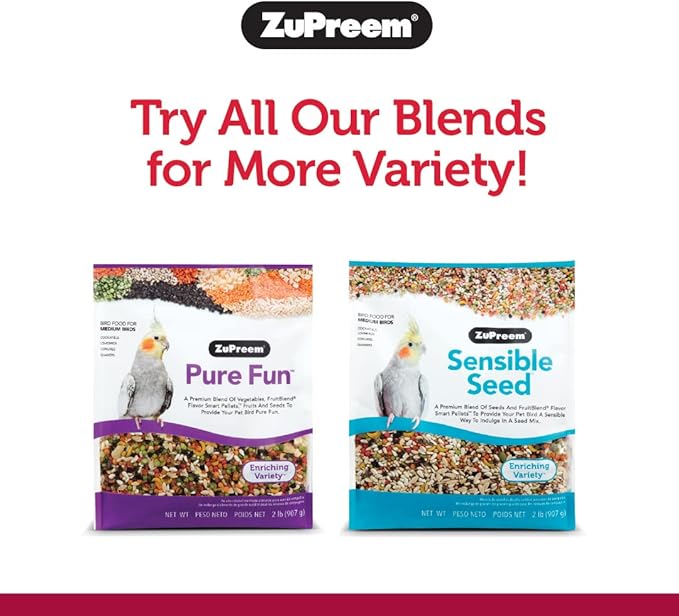 ZuPreem Smart Selects Bird Food for Large Birds, 4 lb - Everyday Feeding for Amazons, Macaws, Cockatoos (Pack of 2)