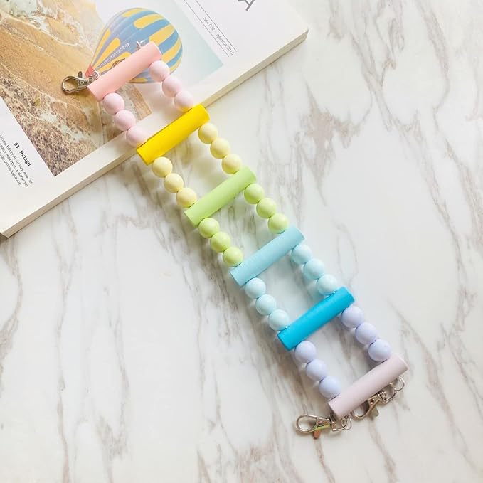 Bird Parrot Toys Ladders Swing Chewing Toys Hanging Pet Bird Cage Accessories Hammock Swing Toy for Small Parakeets Cockatiels, Lovebirds, Conures, Macaws, Lovebirds, Finches (Small: 6 Ladders)