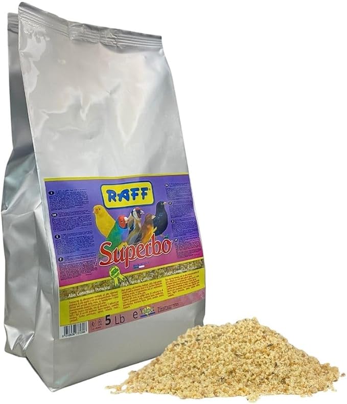Raff SuperBo 5Lb Moist Bird Feed – Nutrient-Rich Soft Food for Granivorous Birds, Ideal for Canaries, Finches & Softbills, No Dore Formula, Supports Healthy Growth & Digestion