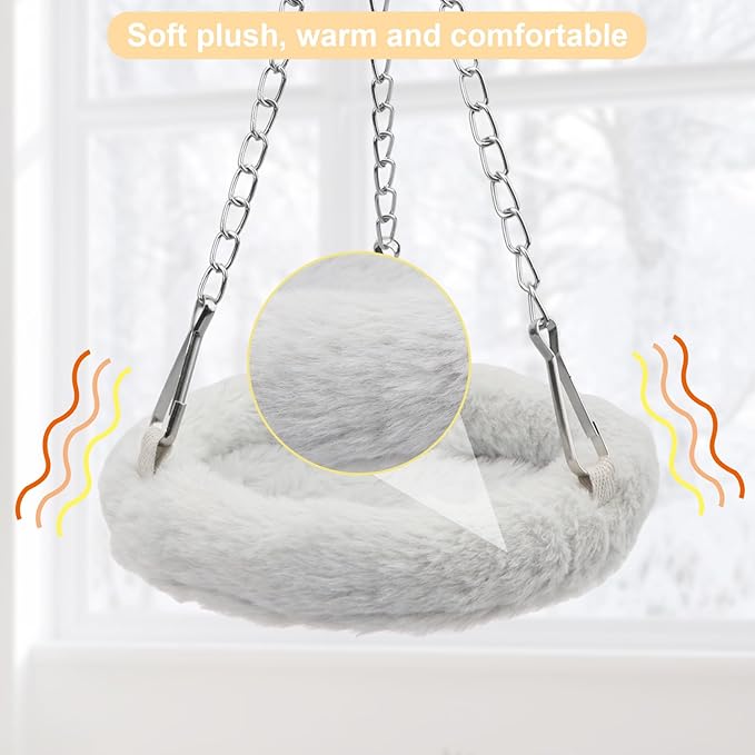 Wontee Bird Nest Bed Parrot Hanging Hammock Swing for Budgies Parakeets Lovebirds Caique Senegal Cockatiels Conures (M)