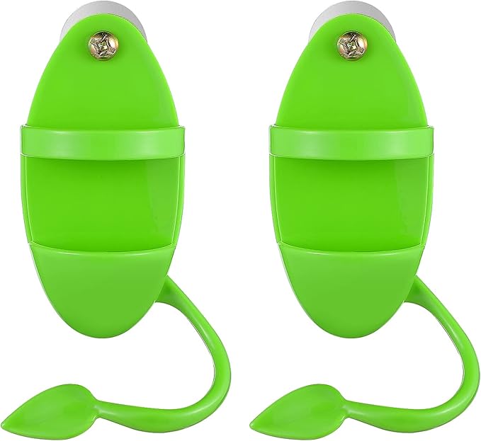2pcs Bird Cuttlebone Holder with Perches Plastic Cuddle Bone Feeding Racks Parrot Cage Stands Accessories for Cockatiels Parakeets Finches Green